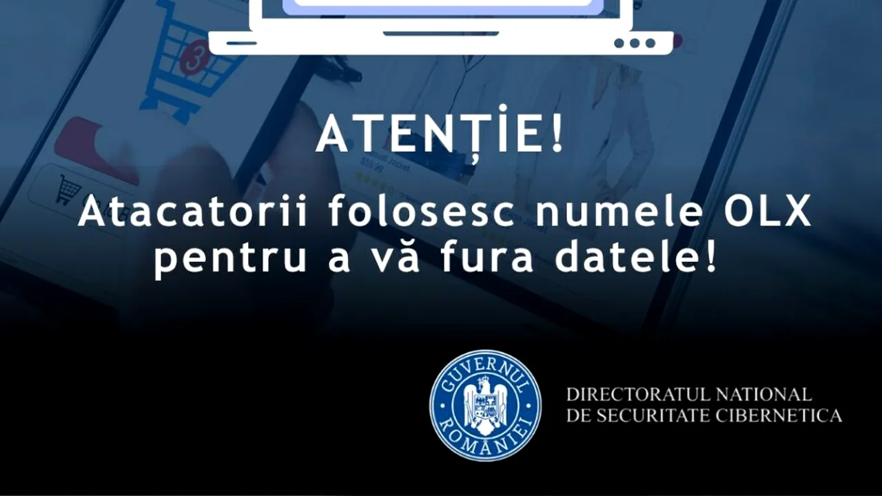 Avertisment DNSC: Atacatorii folosesc numele OLX Romania pentru a vă fura datele